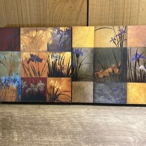 Tow piece wall floral wall art